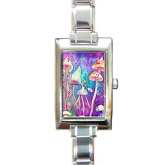 Magician s Charm Mushroom Rectangle Italian Charm Watch by GardenOfOphir