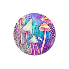 Magician s Charm Mushroom Magnet 3  (round) by GardenOfOphir
