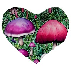 Conjuration Mushroom Large 19  Premium Heart Shape Cushions by GardenOfOphir