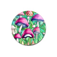 Charmed Toadstool Magnet 3  (round) by GardenOfOphir