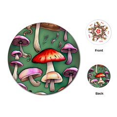 Glamour Mushroom For Enchantment And Bewitchment Playing Cards Single Design (round) by GardenOfOphir