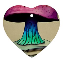 Forest Fairycore Mushroom Heart Ornament (Two Sides)