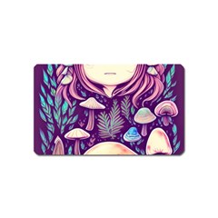 Fairy Mushroom Illustration Design Magnet (name Card) by GardenOfOphir
