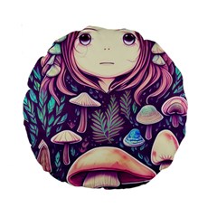 Fairy Mushroom Illustration Design Standard 15  Premium Round Cushions by GardenOfOphir