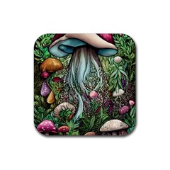 Craft Mushroom Rubber Coaster (square)