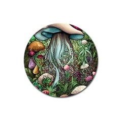 Craft Mushroom Magnet 3  (round) by GardenOfOphir