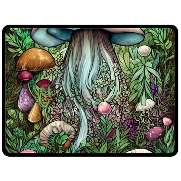 Craft Mushroom One Side Fleece Blanket (Large)