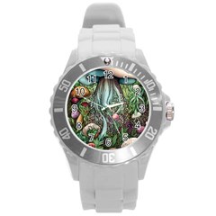 Craft Mushroom Round Plastic Sport Watch (l) by GardenOfOphir