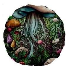 Craft Mushroom Large 18  Premium Round Cushions by GardenOfOphir