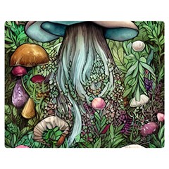 Craft Mushroom One Side Premium Plush Fleece Blanket (medium) by GardenOfOphir