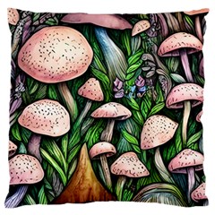 Flowery Garden Nature Woodsy Mushroom Large Cushion Case (two Sides) by GardenOfOphir