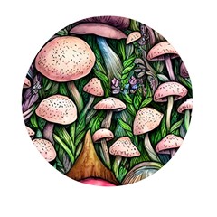 Flowery Garden Nature Woodsy Mushroom Mini Round Pill Box by GardenOfOphir