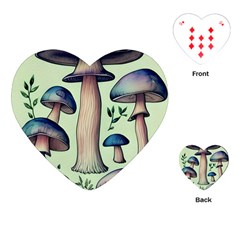 Mushroom Foresty Forestcore Playing Cards Single Design (heart) by GardenOfOphir