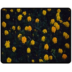 Bloomed Yellow Petaled Flower Plants Fleece Blanket (medium) by artworkshop