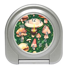 Fantasy Farmcore Farm Mushroom Travel Alarm Clock by GardenOfOphir