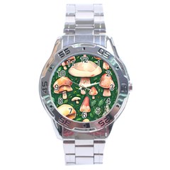 Fantasy Farmcore Farm Mushroom Stainless Steel Analogue Watch by GardenOfOphir