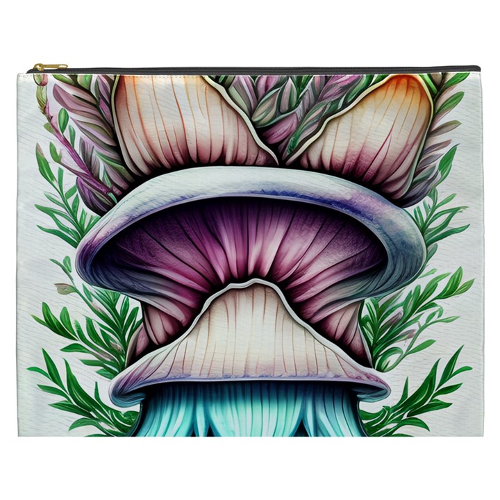 Witchy Forresty Goblincore Fairytale Mushroom Cosmetic Bag (XXXL)