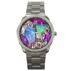 Forest Mushroom Sport Metal Watch by GardenOfOphir