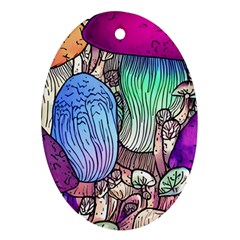 Forest Mushroom Oval Ornament (two Sides) by GardenOfOphir