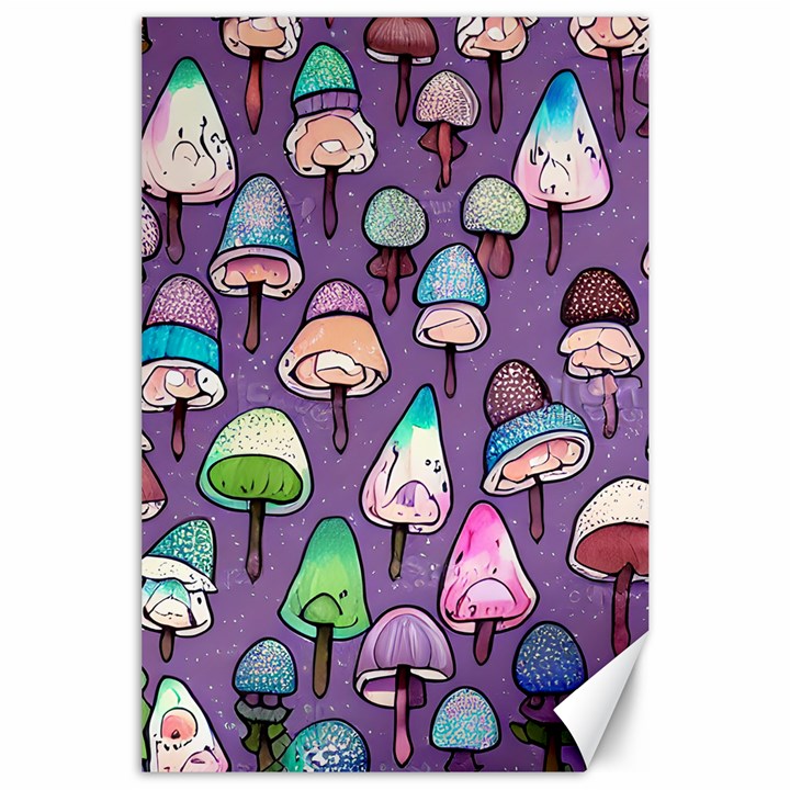 Foraging For Mushrooms Canvas 24  x 36 