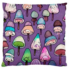 Foraging For Mushrooms Large Cushion Case (one Side) by GardenOfOphir