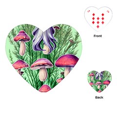 Natural Mushrooms Playing Cards Single Design (heart) by GardenOfOphir