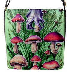 Natural Mushrooms Flap Closure Messenger Bag (s) by GardenOfOphir