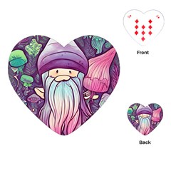 Fairy Mushrooms Playing Cards Single Design (heart) by GardenOfOphir