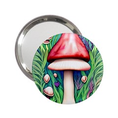 Vintage Forest Mushrooms 2 25  Handbag Mirrors by GardenOfOphir