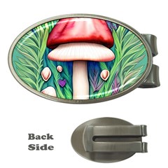 Vintage Forest Mushrooms Money Clips (oval)  by GardenOfOphir