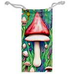 Vintage Forest Mushrooms Jewelry Bag Back