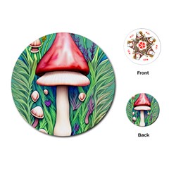 Vintage Forest Mushrooms Playing Cards Single Design (round) by GardenOfOphir