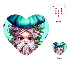 Witchy Forest Mushrooms Playing Cards Single Design (heart) by GardenOfOphir