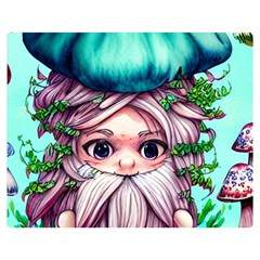 Witchy Forest Mushrooms Premium Plush Fleece Blanket (medium)