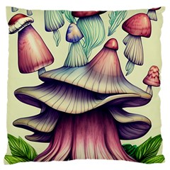 Antique Forest Mushrooms Standard Premium Plush Fleece Cushion Case (one Side)