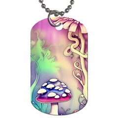 Tiny Forest Mushroom Fairy Dog Tag (one Side) by GardenOfOphir