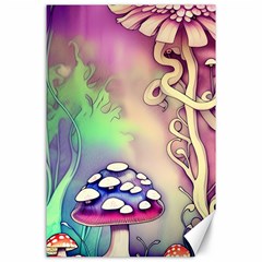 Tiny Forest Mushroom Fairy Canvas 24  X 36  by GardenOfOphir