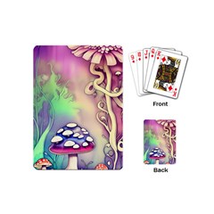 Tiny Forest Mushroom Fairy Playing Cards Single Design (mini) by GardenOfOphir