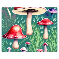 Forest Mushroom Fairy Garden Premium Plush Fleece Blanket (medium) by GardenOfOphir
