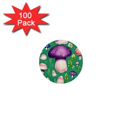 Forest Mushroom Garden Path 1  Mini Buttons (100 Pack)  by GardenOfOphir