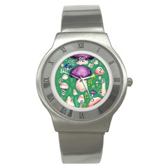 Forest Mushroom Garden Path Stainless Steel Watch by GardenOfOphir