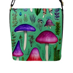 Foraging In The Mushroom Forest Flap Closure Messenger Bag (l) by GardenOfOphir