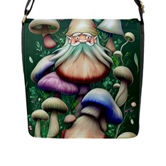 Natural Mushroom Fairy Garden Flap Closure Messenger Bag (l) by GardenOfOphir