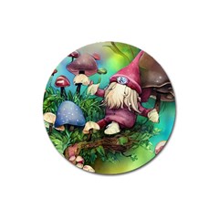 Vintage Flowery Mushroom Magnet 3  (round) by GardenOfOphir