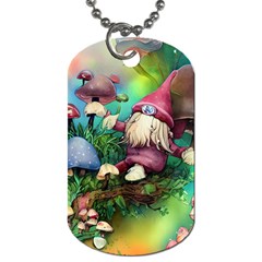 Vintage Flowery Mushroom Dog Tag (two Sides) by GardenOfOphir