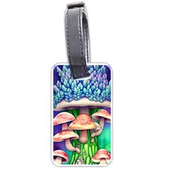 Woodsy Mushroom Forest Nature Luggage Tag (one Side) by GardenOfOphir