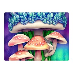 Woodsy Mushroom Forest Nature Premium Plush Fleece Blanket (mini)