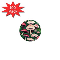 Foraging In The Mushroom Zone 1  Mini Magnets (100 Pack)  by GardenOfOphir