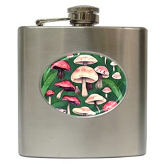 Foraging In The Mushroom Zone Hip Flask (6 Oz) by GardenOfOphir