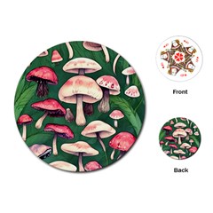 Foraging In The Mushroom Zone Playing Cards Single Design (round) by GardenOfOphir